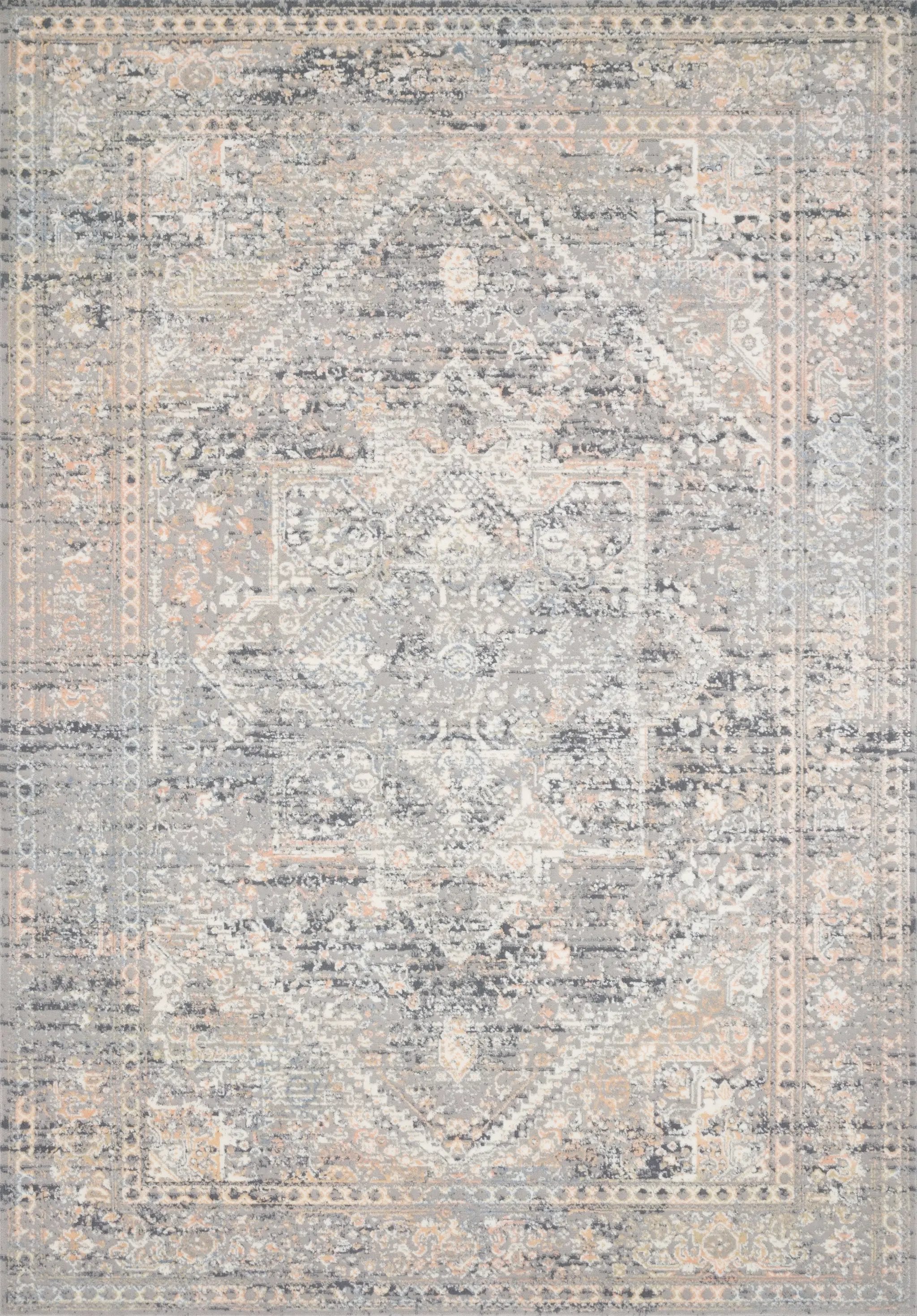 Lucia LUC-01 Grey / Sunset Area Rug by Loloi