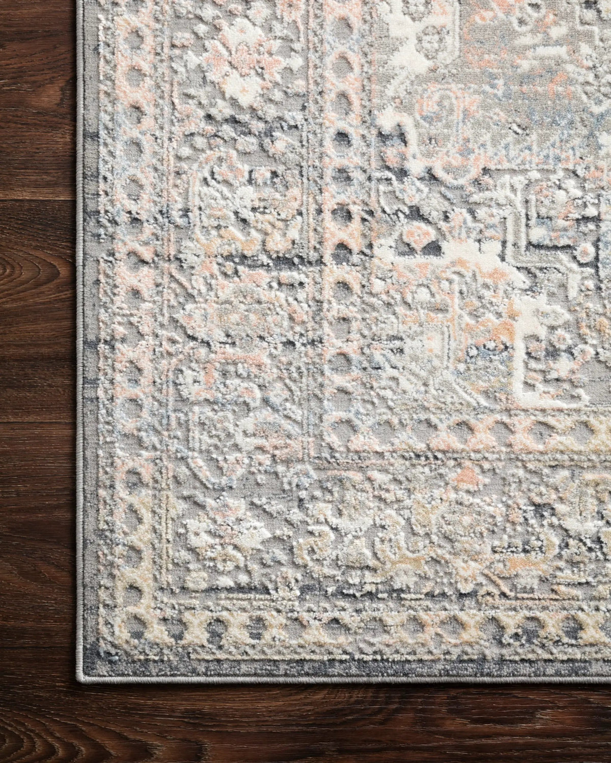 Lucia LUC-01 Grey / Sunset Area Rug by Loloi