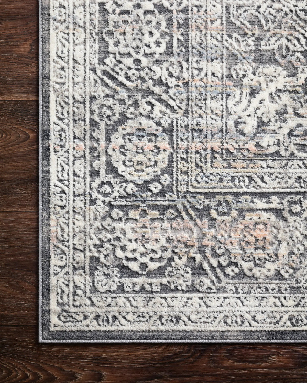 Lucia LUC-03 Steel / Ivory Area Rug by Loloi