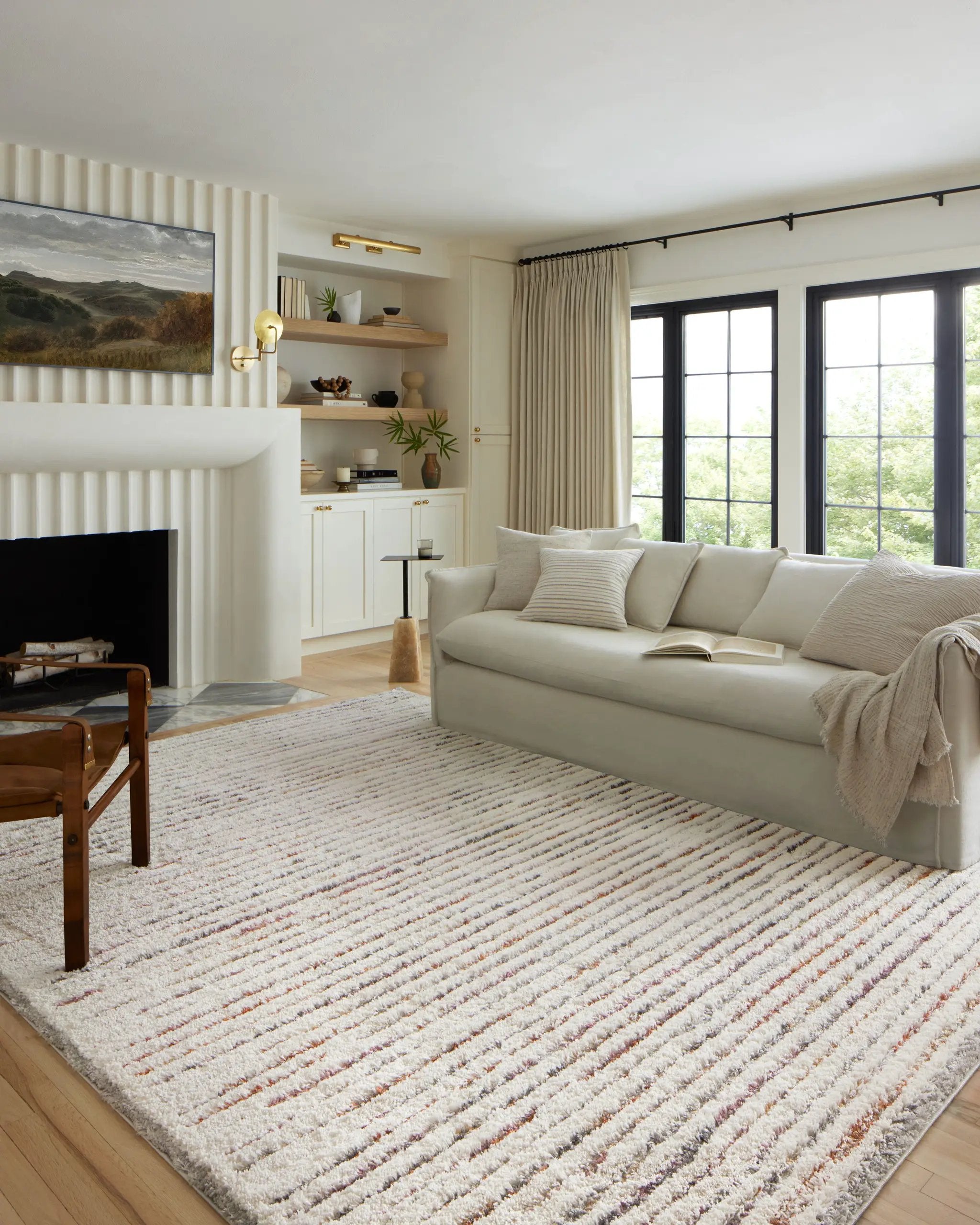 Levitt Shag LEV-01 Ivory / Multi Area Rug by Loloi