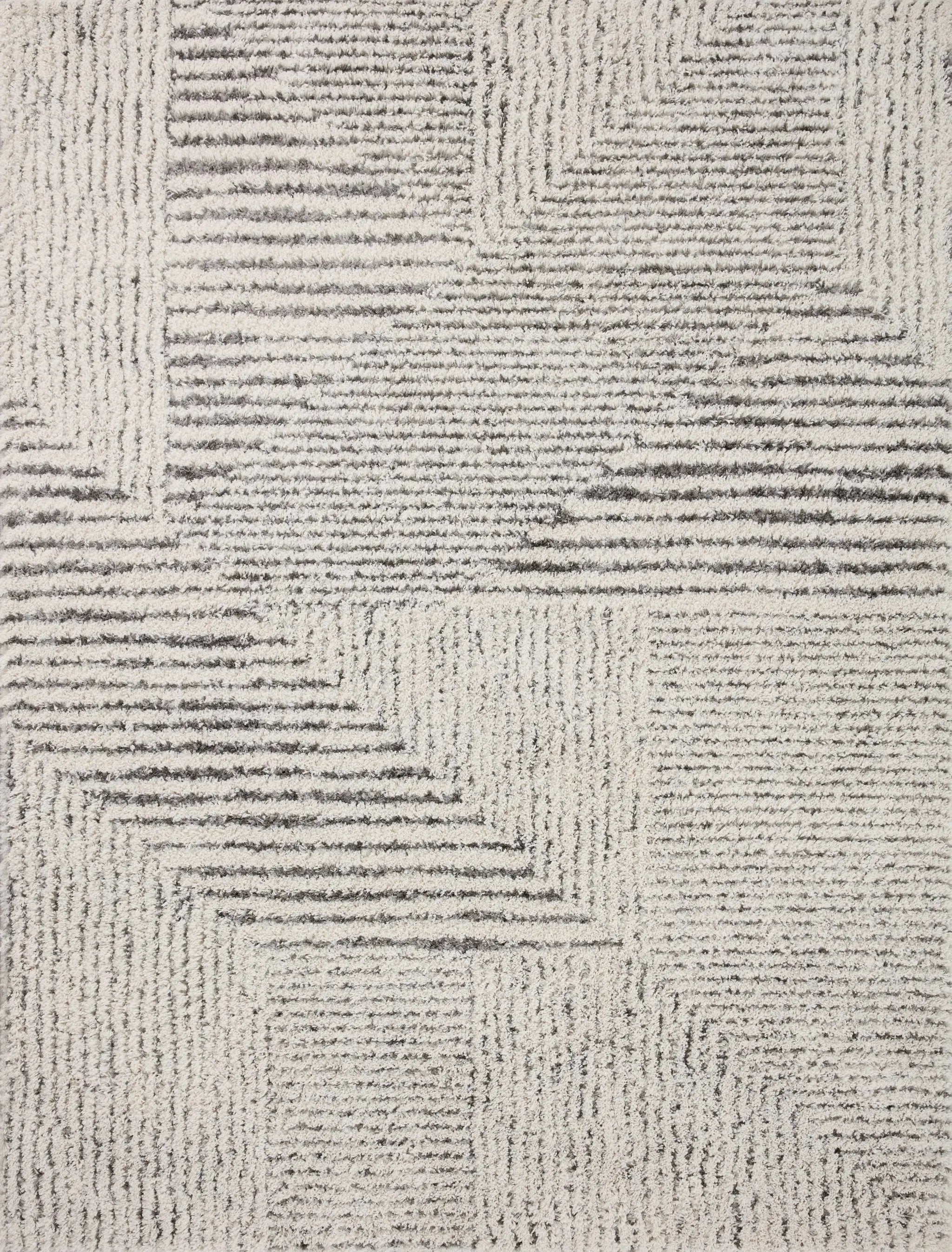 Levitt Shag LEV-02 Ivory / Grey Area Rug by Loloi