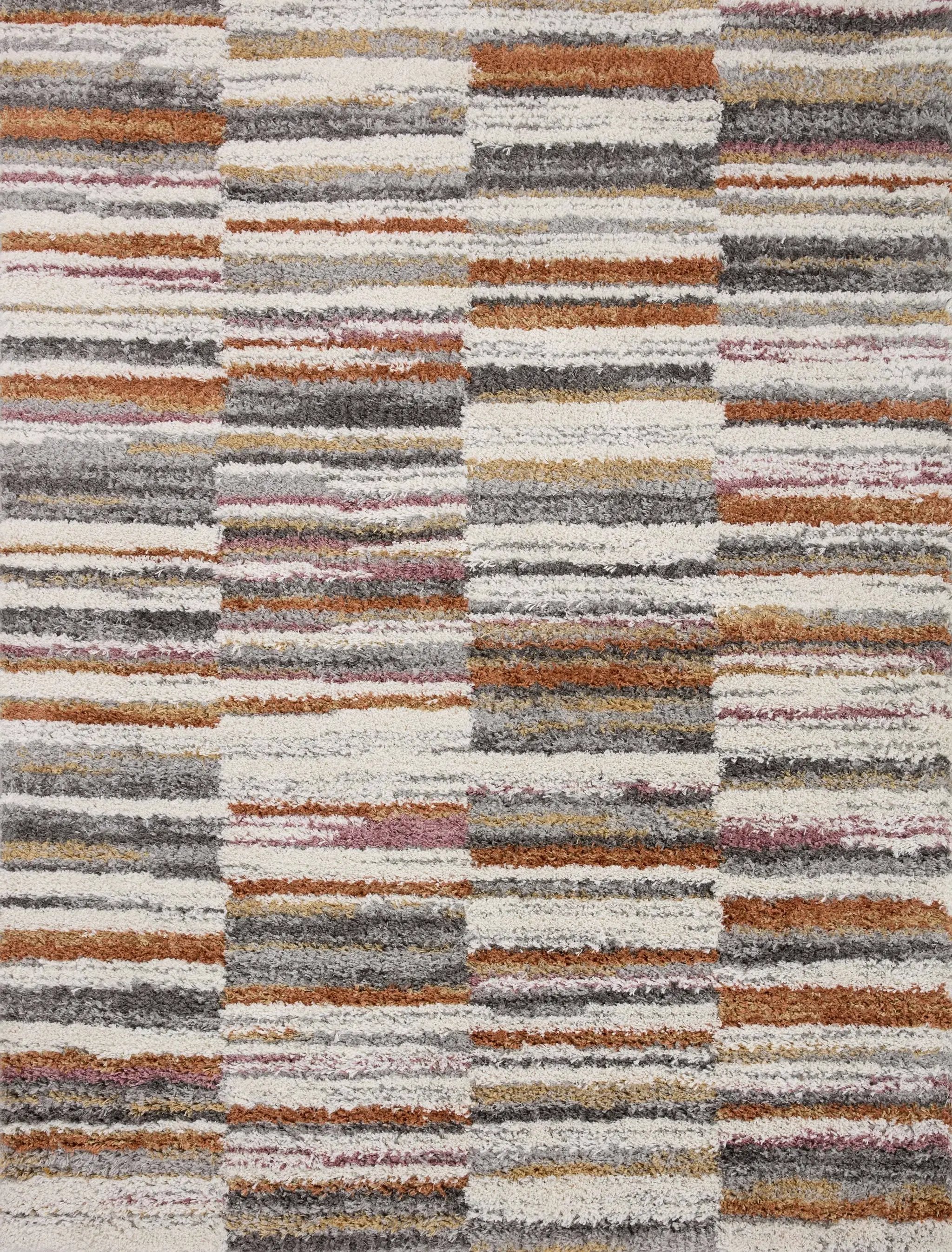 Levitt Shag LEV-03 Ivory / Sunset Area Rug by Loloi