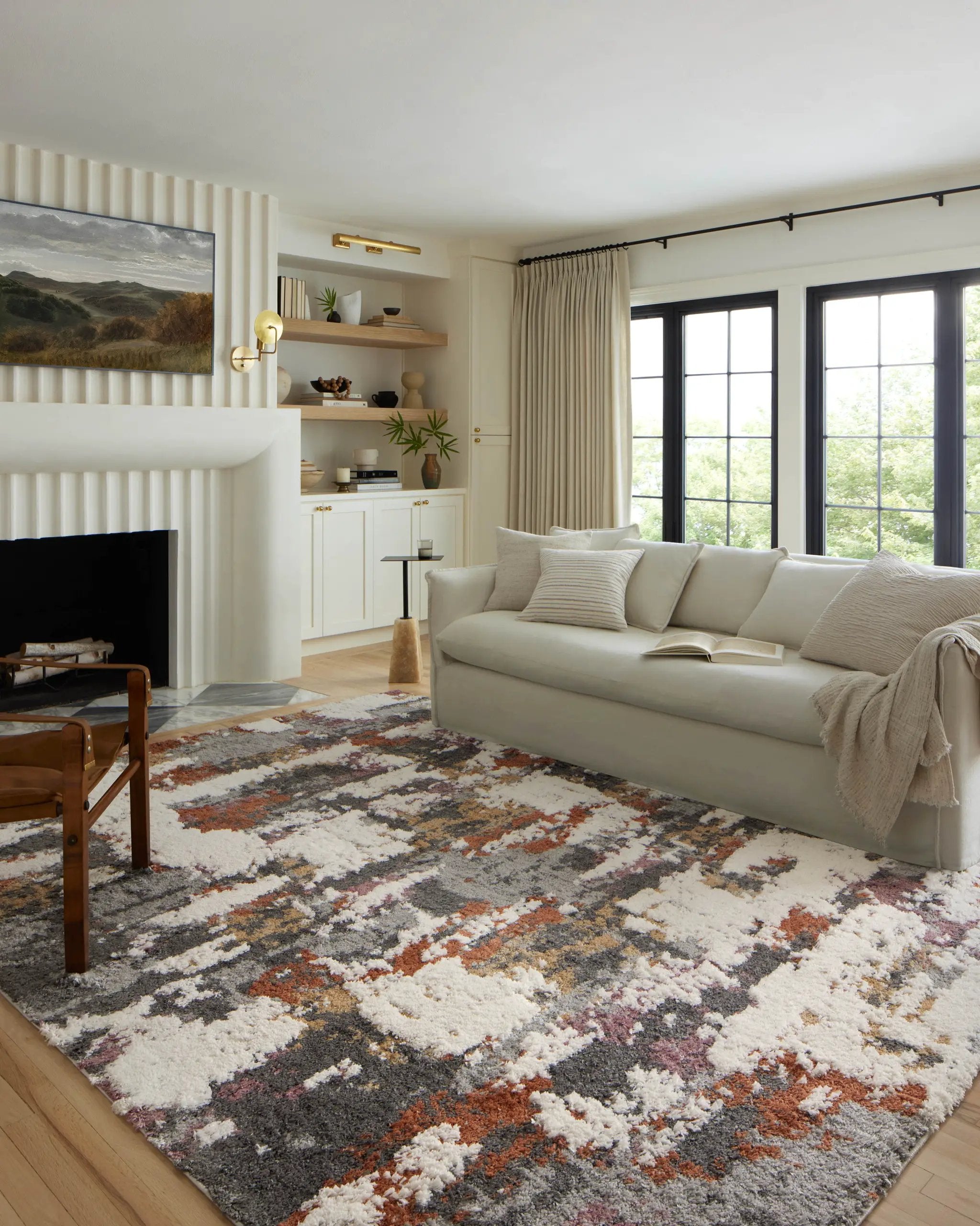 Levitt Shag LEV-04 Grey / Multi Area Rug by Loloi