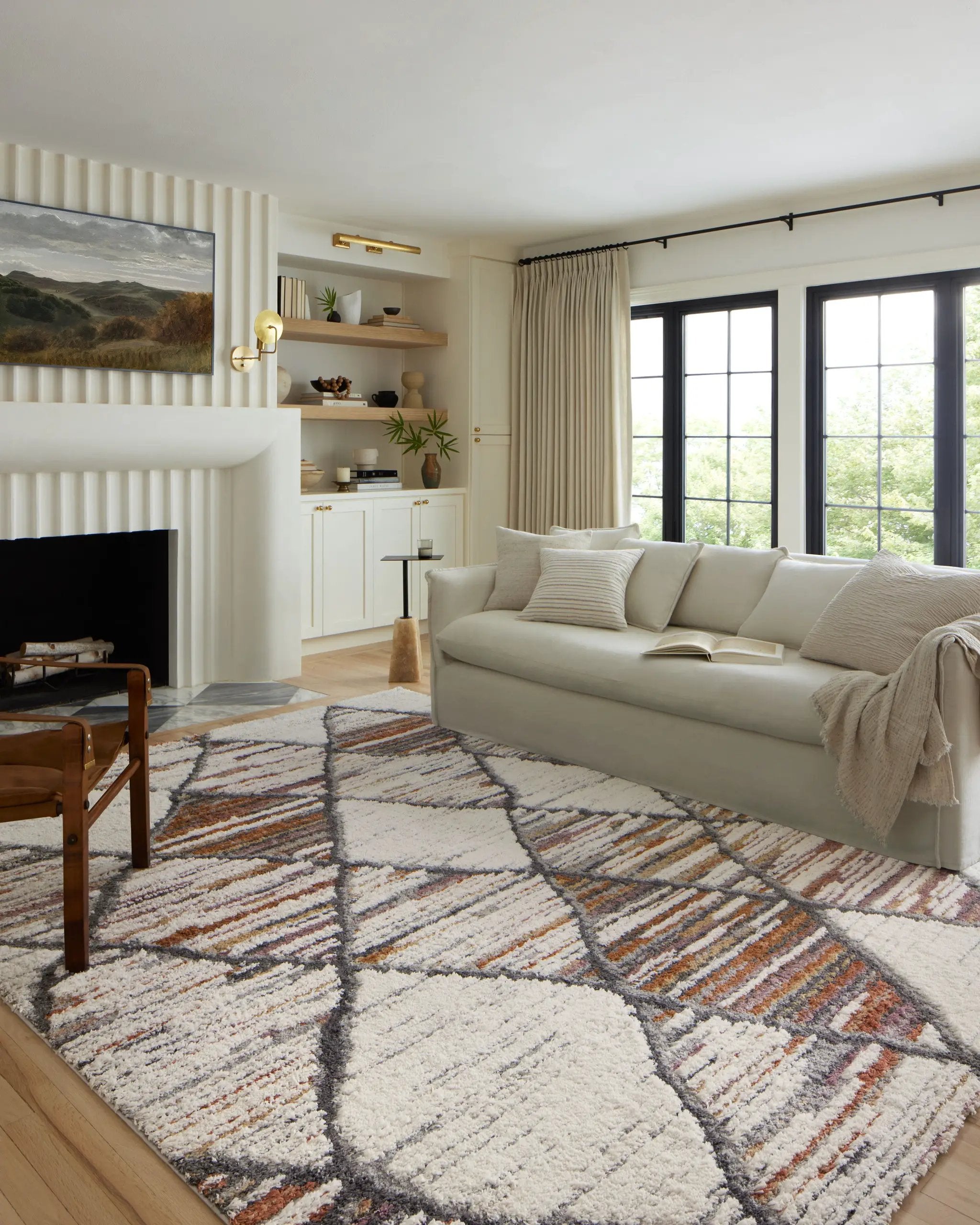 Levitt Shag LEV-05 Ivory / Fiesta Area Rug by Loloi