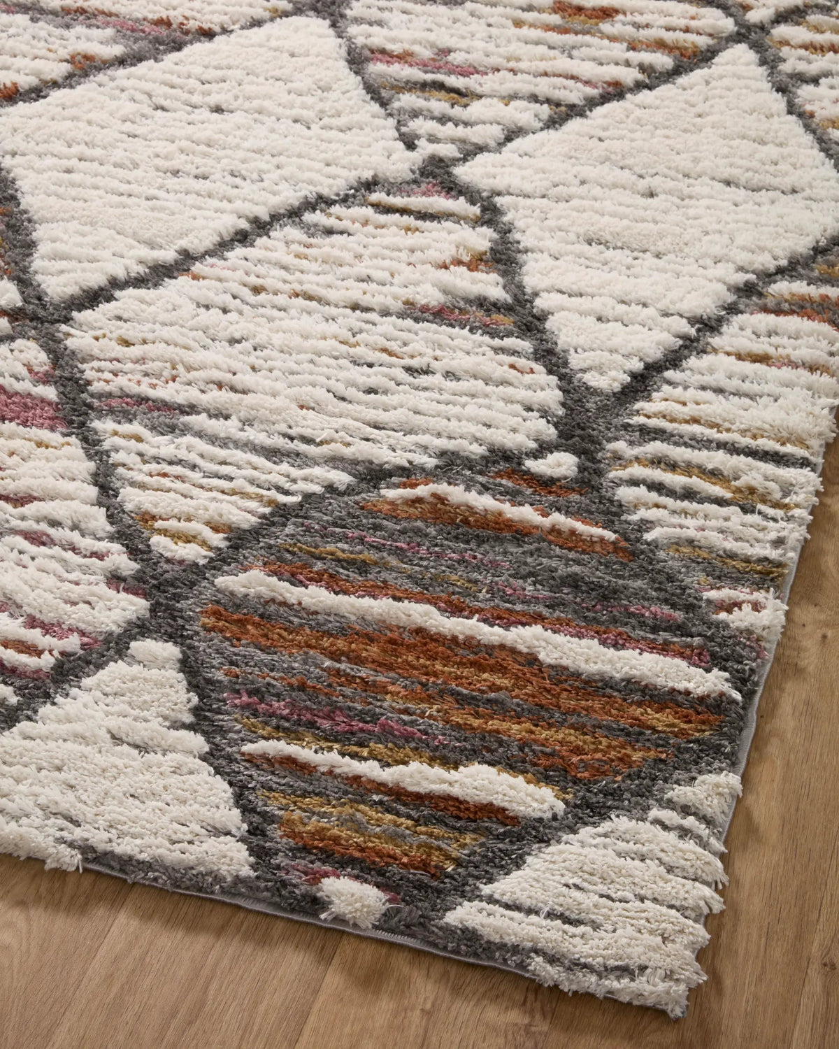 Levitt Shag LEV-05 Ivory / Fiesta Area Rug by Loloi