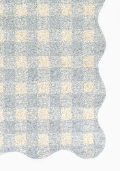 Lily LIY-1 Blue Area Rug, hand-tufted 100% wool with whimsical playful patterns