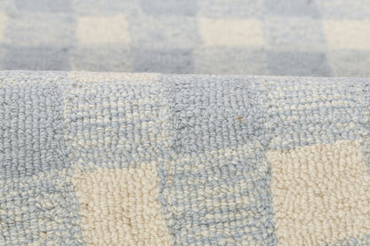 Lily LIY-1 Blue Area Rug, hand-tufted 100% wool with whimsical playful patterns