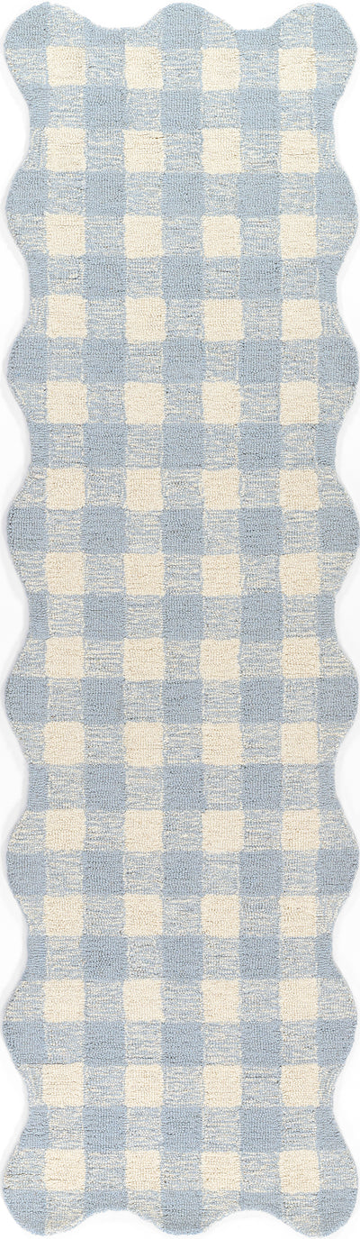 Lily LIY-1 Blue Area Rug, hand-tufted 100% wool with whimsical playful patterns