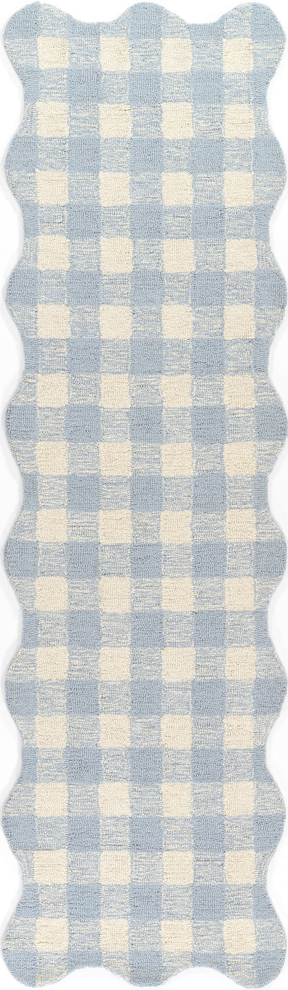 Lily LIY-1 Blue Area Rug, hand-tufted 100% wool with whimsical playful patterns