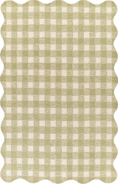 Lily LIY-1 Green Area Rug, soft pastel wool rug hand-tufted in India
