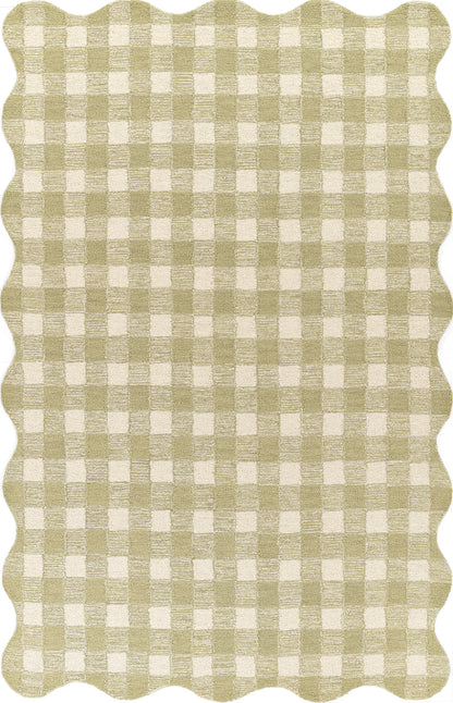 Lily LIY-1 Green Area Rug, soft pastel wool rug hand-tufted in India