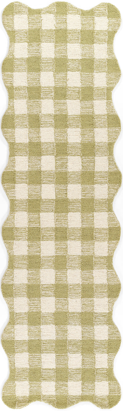 Lily LIY-1 Green Area Rug, soft pastel wool rug hand-tufted in India