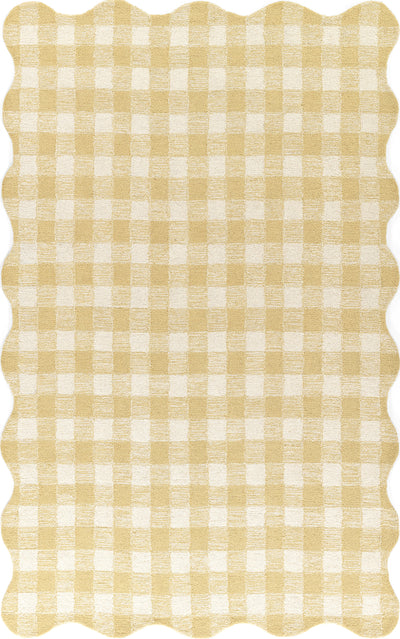 Lily LIY-1 Yellow Area Rug, cheerful hand-tufted wool with whimsical patterns