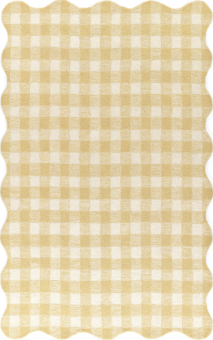 Lily LIY-1 Yellow Area Rug, cheerful hand-tufted wool with whimsical patterns