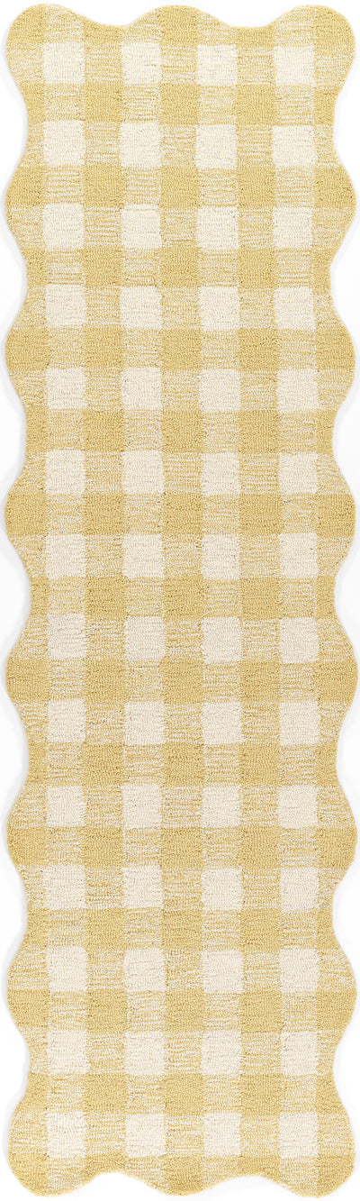 Lily LIY-1 Yellow Area Rug, cheerful hand-tufted wool with whimsical patterns