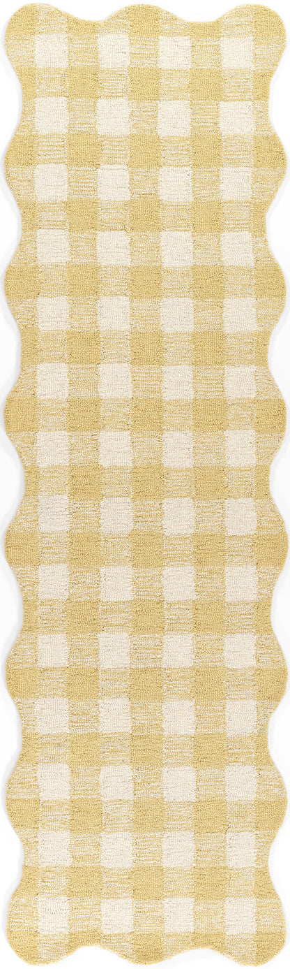Lily LIY-1 Yellow Area Rug, cheerful hand-tufted wool with whimsical patterns