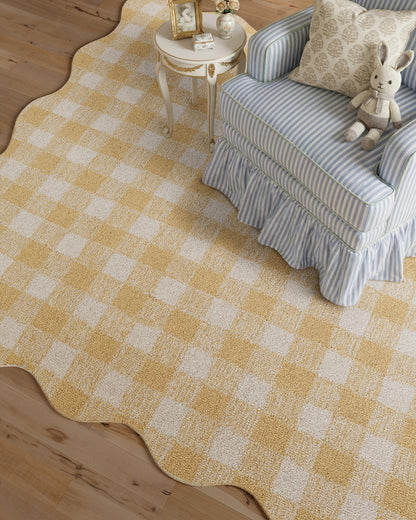 Lily LIY-1 Yellow Area Rug, cheerful hand-tufted wool with whimsical patterns