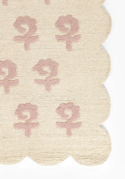 Lily LIY-2 Pink Area Rug, soft pink hand-tufted wool with cottage-style charm