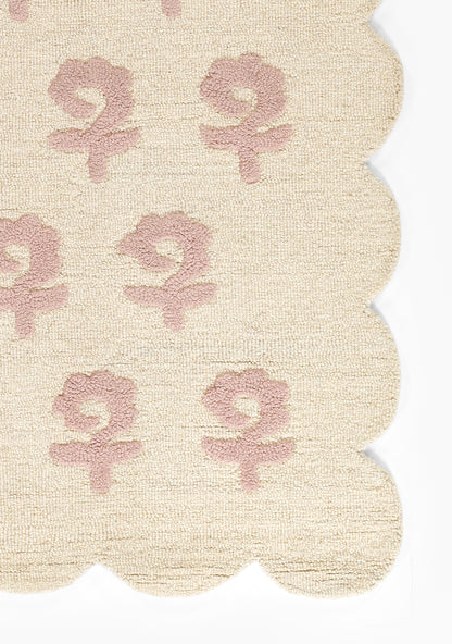 Lily LIY-2 Pink Area Rug, soft pink hand-tufted wool with cottage-style charm