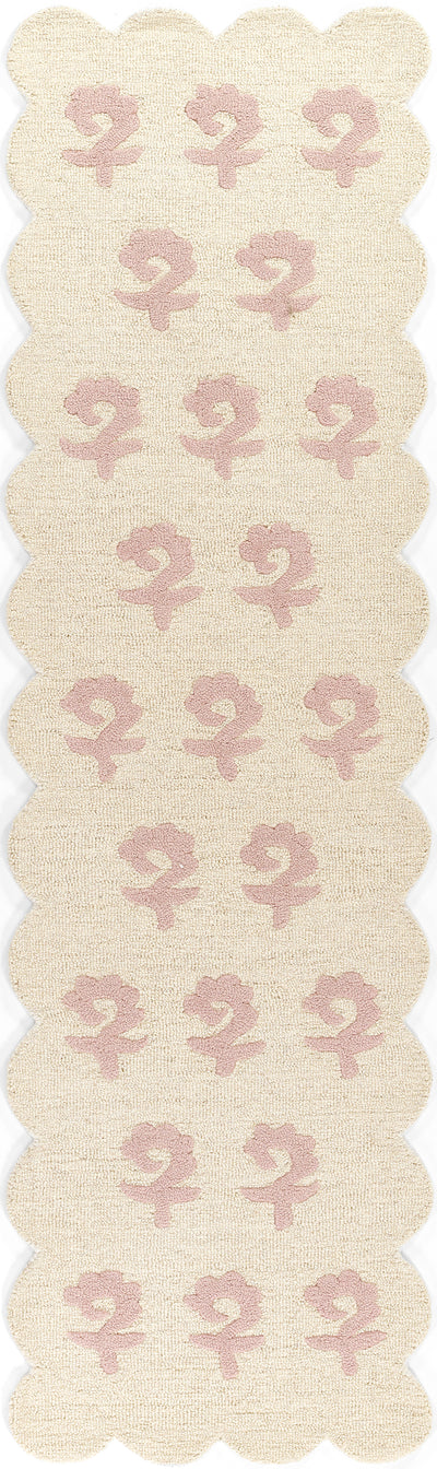 Lily LIY-2 Pink Area Rug, soft pink hand-tufted wool with cottage-style charm