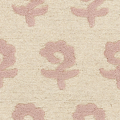 Lily LIY-2 Pink Area Rug, soft pink hand-tufted wool with cottage-style charm