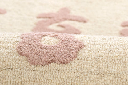 Lily LIY-2 Pink Area Rug, soft pink hand-tufted wool with cottage-style charm