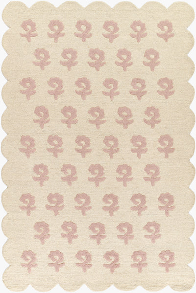 Lily LIY-2 Pink Area Rug, soft pink hand-tufted wool with cottage-style charm