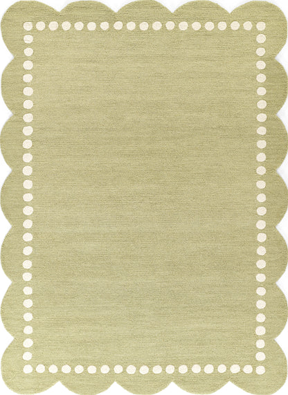Lily LIY-3 Green Area Rug, nature-inspired hand-tufted wool with playful design