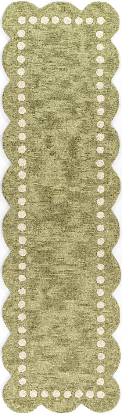 Lily LIY-3 Green Area Rug, nature-inspired hand-tufted wool with playful design