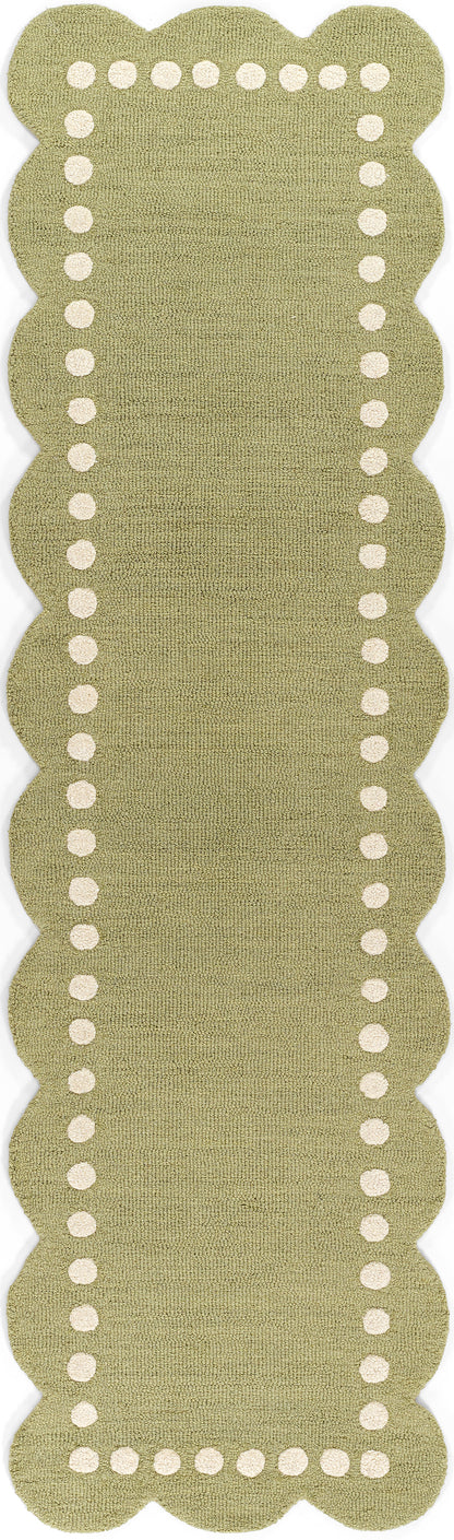 Lily LIY-3 Green Area Rug, nature-inspired hand-tufted wool with playful design