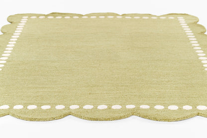 Lily LIY-3 Green Area Rug, nature-inspired hand-tufted wool with playful design