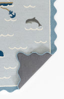 Lily LIY-7 Blue Area Rug, charming hand-tufted wool for cottage interiors