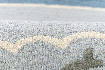 Lily LIY-7 Blue Area Rug, charming hand-tufted wool for cottage interiors