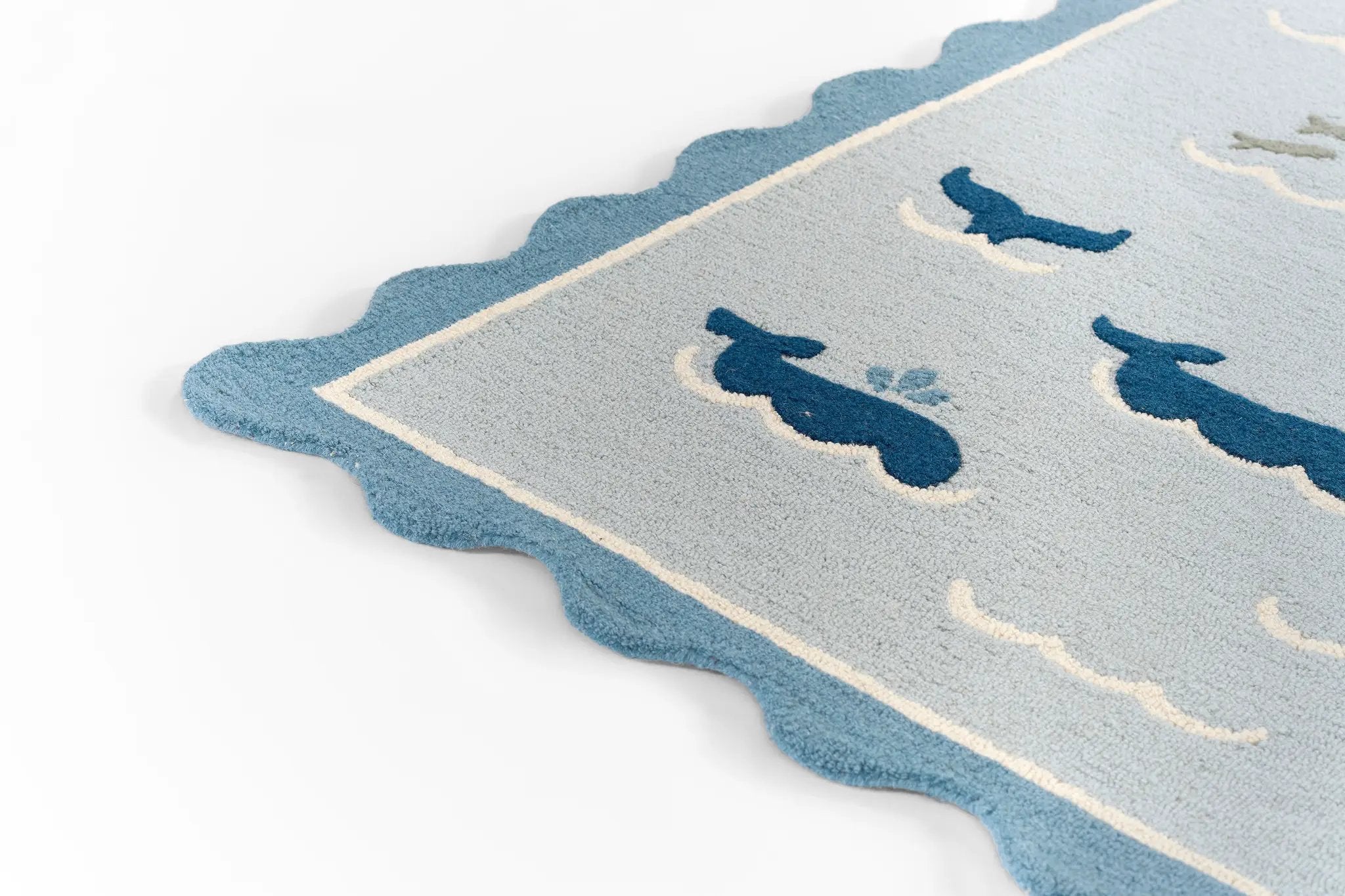 Lily LIY-7 Blue Area Rug, charming hand-tufted wool for cottage interiors
