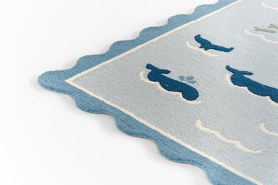 Lily LIY-7 Blue Area Rug, charming hand-tufted wool for cottage interiors