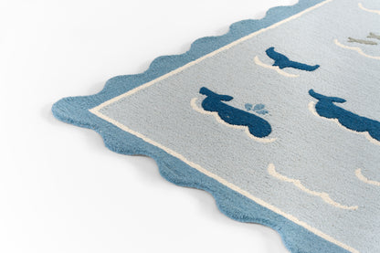 Lily LIY-7 Blue Area Rug, charming hand-tufted wool for cottage interiors