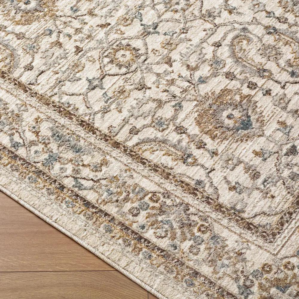 Close-up of the Arda ACZ-2301 light gray area rug with intricate patterns and a medium pile.