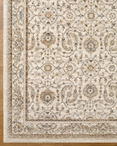Close-up of the Arda ACZ-2301 Light Gray Area Rug featuring intricate traditional patterns.