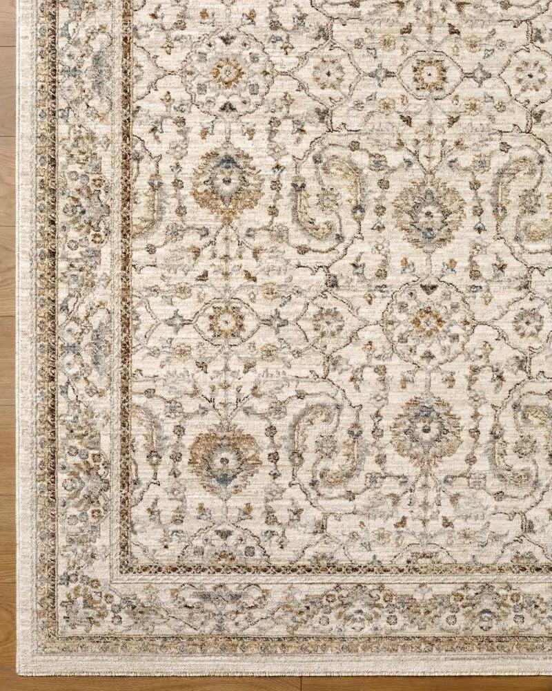 Close-up of the Arda ACZ-2301 Light Gray Area Rug featuring intricate traditional patterns.