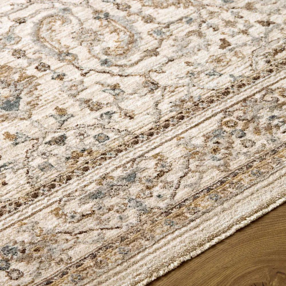 Close-up of the Arda ACZ-2301 Light Gray Area Rug showing its medium pile and intricate pattern.