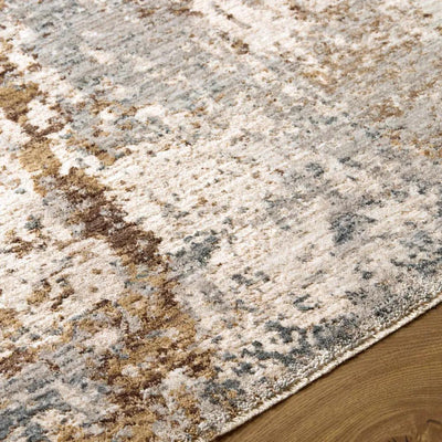 Close-up of the Arda ACZ-2304 Taupe Area Rug showing its abstract pattern and medium pile texture.