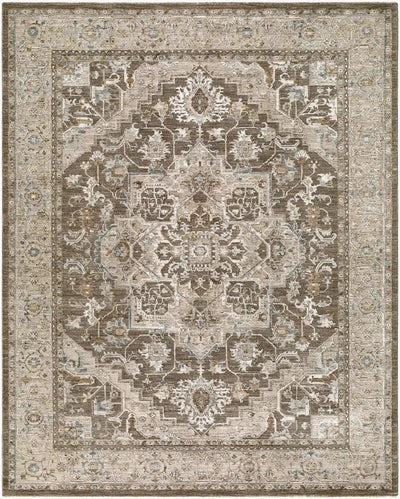 Arda ACZ-2308 Taupe Area Rug with a traditional medallion pattern and medium pile.