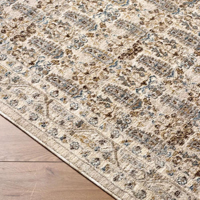 Close-up of the Arda ACZ-2310 medium gray area rug showing its intricate pattern and texture.