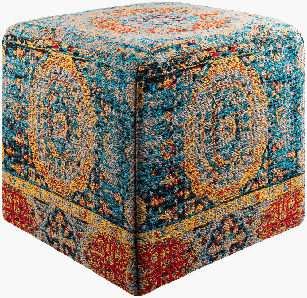 Surya Amsterdam AMPF-001 Blue Fully Upholstered Body Ottoman 