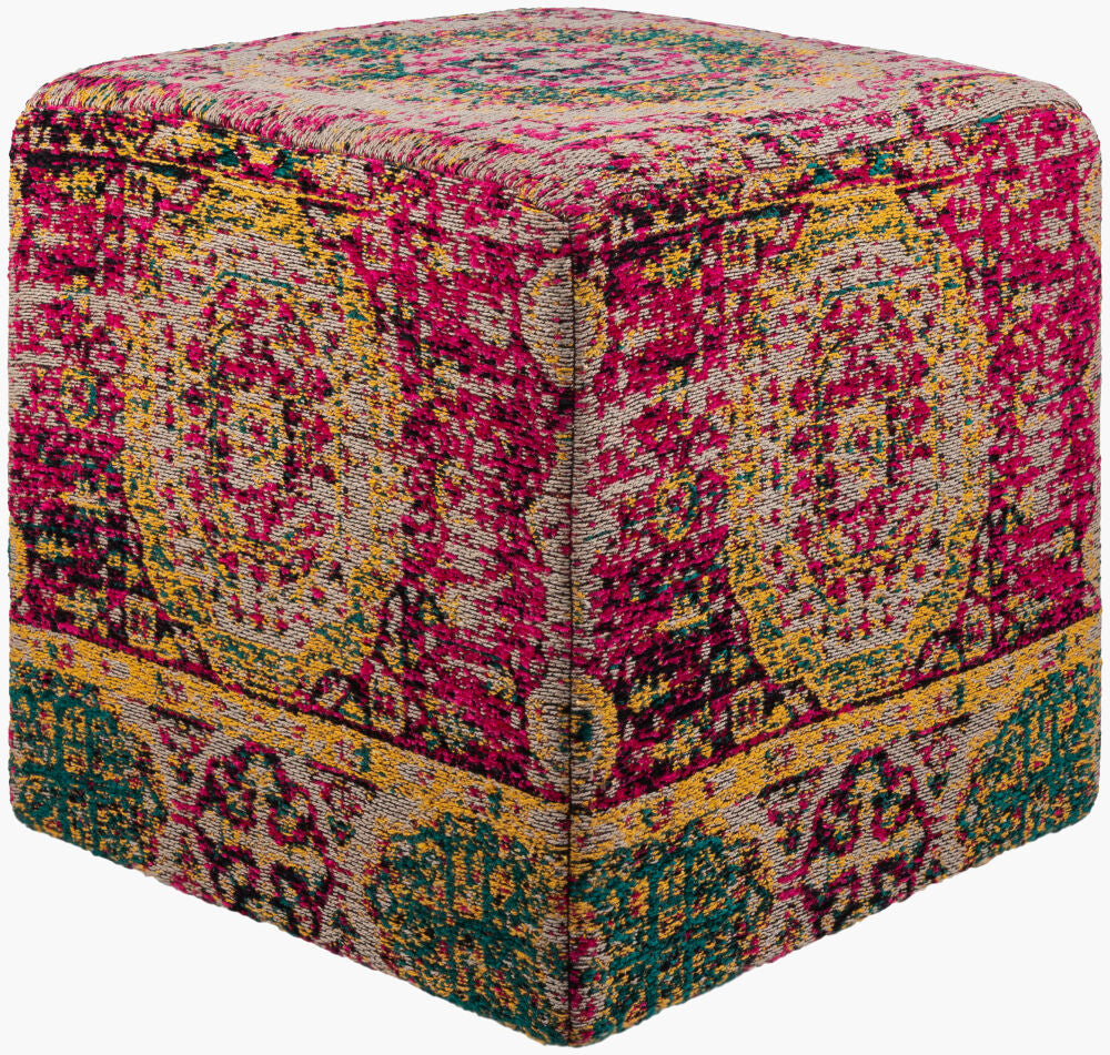 Surya Amsterdam AMPF-004 Magenta Fully Upholstered Body Ottoman