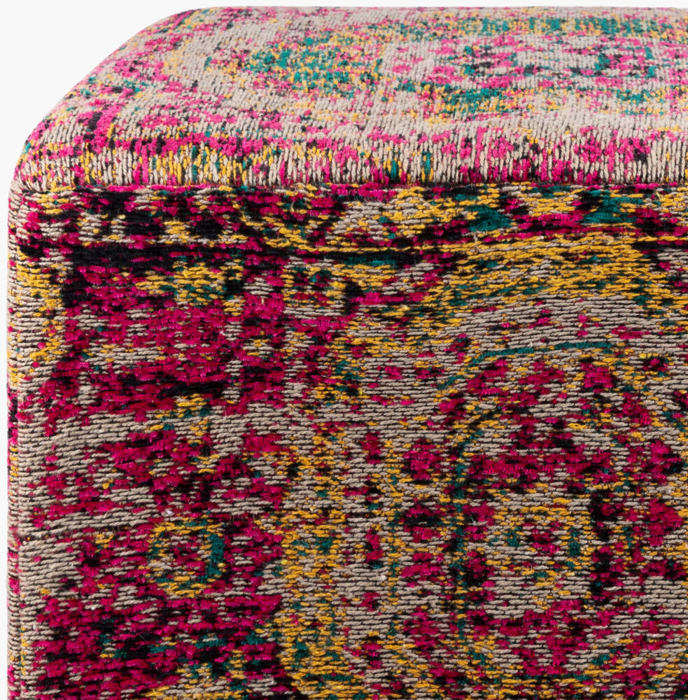 Surya Amsterdam AMPF-004 Magenta Fully Upholstered Body Ottoman