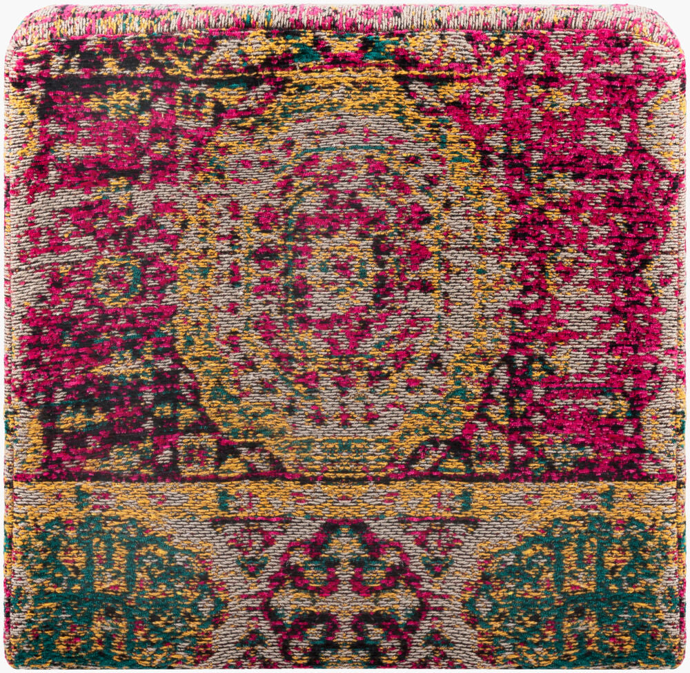 Surya Amsterdam AMPF-004 Magenta Fully Upholstered Body Ottoman