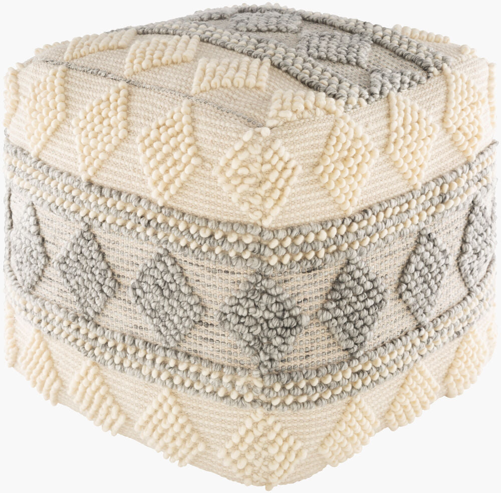 Surya Anders ARPF-006 Cotton, Polyester and Wool blend Pouf
