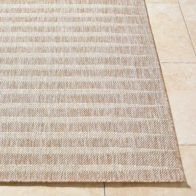 Close-up of the Agave GAAG-2300 Tan Area Rug showing its machine-woven texture and tan pattern.