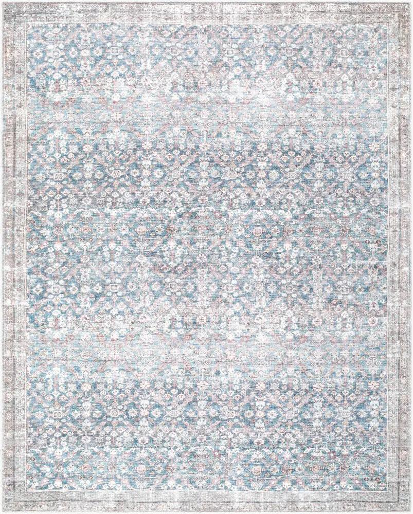 Jenni Yolo Home x LIVABLISS Amelia JYAL-2303 Sky-Blue Machine Washable Area Rug